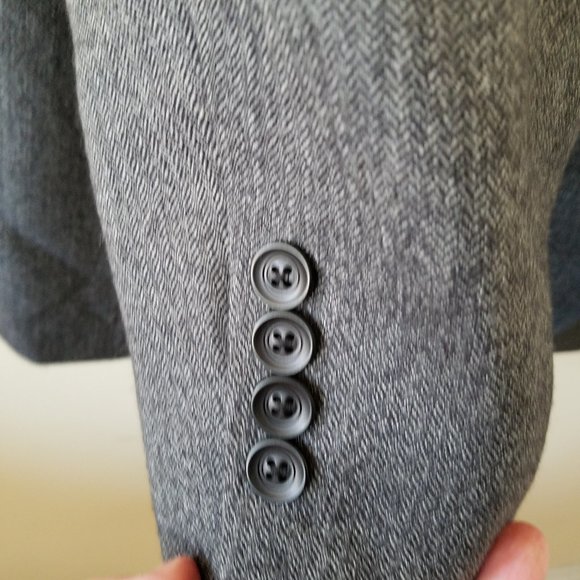 Jean Paul Germain Herringbone Pattern Suit Jacket 46L - Picture 9 of 11